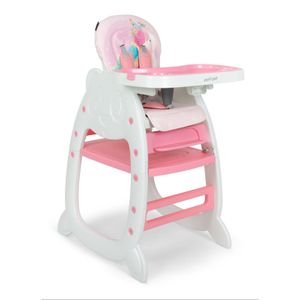 Silla de comer Baby Happy, para bebé, incluye plato y babero, rosado