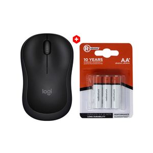 Mouse inalámbrico Logitech M240 silencioso, receptor usb, 4000 dpi, 3 botones, grafito + Pilas alcalinas Radioshack AA x6