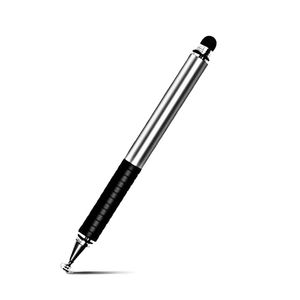 Lápiz óptico Pen Stylus Touch universal 2 en 1, pantallas táctiles, plata