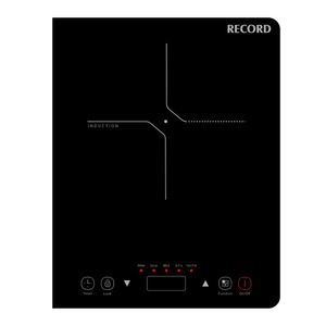 Cocina de inducción Record, 2000W, conexión eléctrica, negro