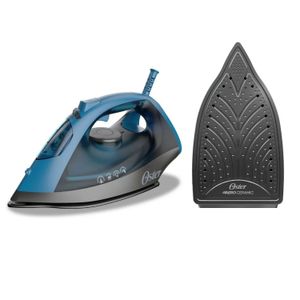 Plancha de vapor Oster GCSTBS6052 1600w, tanque 240 ml, con base de cerámica, azul