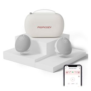 Extractor de leche Momcozy M9, manos libres, control por App + bolsas de almacenamiento, gris