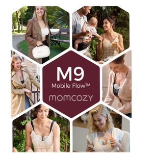 Extractor de leche Momcozy M9, manos libres, control por App + bolsas de almacenamiento, gris