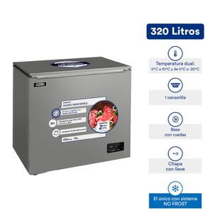 Congeladora Ilumi No Frost TFI-3200FC, capacidad de 320 litros, gris
