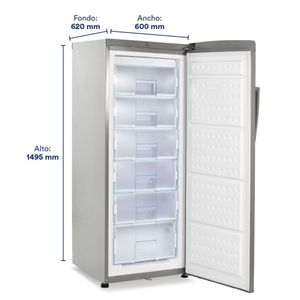 Congeladora vertical Ilumi TF-2800V, 280 litros, puerta sólida, gris