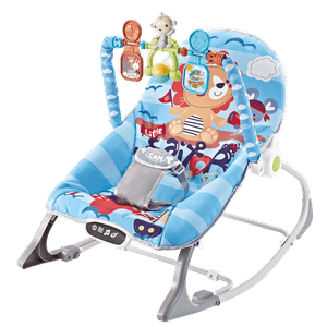 Mecedora Babycam para bebé recién nacido me cuidan, 5 en 1, vibradora, musical, azul