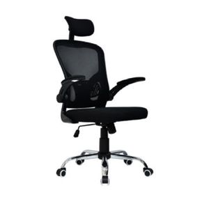 Silla para oficina MobelArt Presidente Atos, base cromada, negro