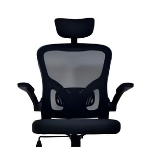 Silla para oficina MobelArt Presidente Atos, base cromada, negro