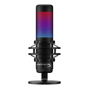 Micrófono gamer streaming HyperX QuadCast S RGB, condensador USB, 20 Hz - 20 kHz, 120 dB, iluminación RGB, negro