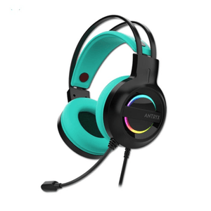 Audífono Antryx Iris-K rainbow, 7.1 virtual surround, USB, alámbrico, con micrófono, turquesa