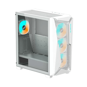 Case para PC gamer Gigabyte C301 Glass V2, mid tower, soporte de placas y ventiladores, iluminación ARGB, blanco