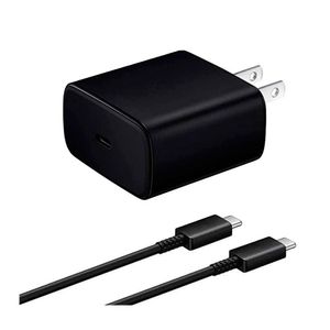 Cargador de pared, compatible con Samsung 25W, USB-C, carga súper rápida, negro