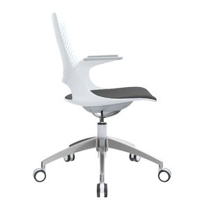 Silla de oficina Ofideas, giratoria ejecutiva, espaldar de nylon, blanco