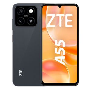 Celular ZTE A55 4G 128GB, 4GB RAM, cámara principal 13MP + 2MP, frontal 8MP, 6.75", negro
