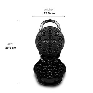 Máquina para hacer Donuts Blanik, BDM04, superficie antiadherente, 14 donuts, 1200W, negro