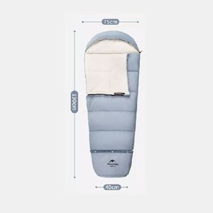 Sleeping Bag expandible para niños Naturehike C300, 6°C/1°C, bolsa de dormir azul, forro de algodón
