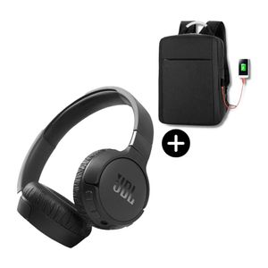 Mochila Porta Laptop 15.6" + audífonos JBL Tune 660NC, cancelación de ruido, 44 horas de reproducción, negro