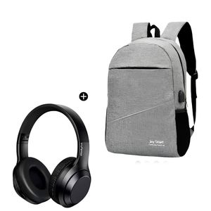 Mochila Porta Laptop 15.6" nylon antirayones + audífono inalámbrico Lenovo TH30, reducción de ruido, tipo C, gris