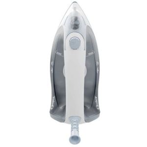 Plancha Oster, compacta, suela antiadherente, 1400W, vapor continuo, control de temperatura, celeste