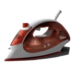 Plancha de vapor Oster, suela antiadherente, 1400W, control de temperatura, rojo