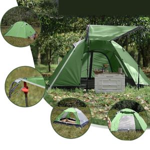 Carpa para 4 personas, P-Series Naturehike, impermeable, protección UV, ligera, resistente, verde