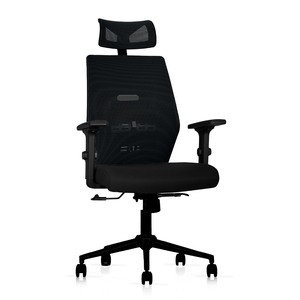 Silla ergonómica Decorplas Oslo ejecutiva, soporte lumbar regulable, inclinación, tapiz de tela, capacidad máx. 120 kg, negro