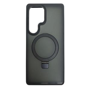 Case para Samsung Galaxy S25 Ultra magnético con soporte, amortiguador de choques, protección de cámaras, negro