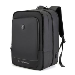 Mochila Arctic Hunter B00227, expandible, para viaje, portalaptop, negro