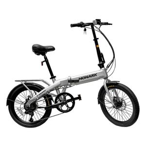 Bicicleta eléctrica Monark E-Urban aro 20", autonomía hasta 60 km, 350W, plata