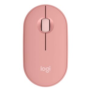 Mouse inalámbrico Logitech Pebble 2 M350S bluetooth, 1000 dpi, 3 botones, usa pila, rosado