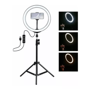 Aro de luz LED 14" Captor + trípode ajustable de 2 metros, tres temperaturas de color, iluminación profesional