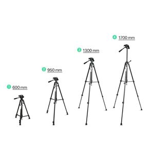 Trípode Weifeng WT-3560 para cámara fotográfica, aluminio, cabezal 360º, negro