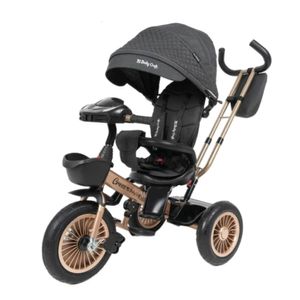 Triciclo para niños evolutivo Babyhappy Golden, USB, bluetooth, giratorio, negro