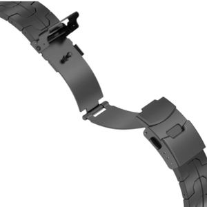 Correa de acero inoxidable URVOI Iron Man para Apple Watch, semi brillante, negro