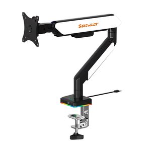 Rack hidráulico para monitor Spacer SB90 22" a 42", iluminación RGB, conexión USB
