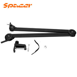 Brazo profesional para micrófono Spacer SB050, rotación 360°, extensión hasta 100 cm, negro