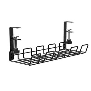 Organizador de cables Spacer, SB038, para escritorio, acero al carbono, 38 cm, negro