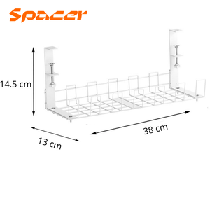 Organizador de cables Spacer, SB038, acero, 38 cm, blanco