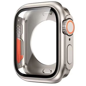 Case de policarbonato, para Apple Watch 45mm, Series 4 al 9, SE, Titanio Mate