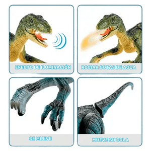 Dinosaurio velociraptor con control remoto 2.4G, diseño realista, movimientos salvajes