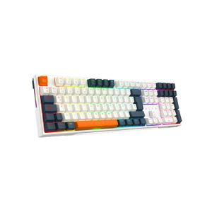 Teclado gamer Redragon Trundle K668WBO mecánico, Full Size, Hot-Swappable, Switches rojos, RGB