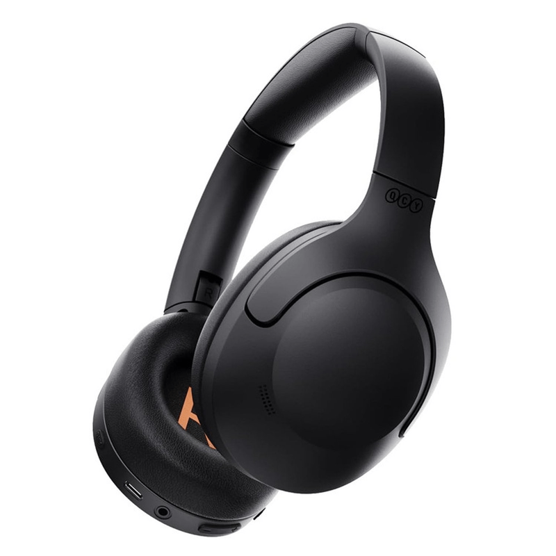Audífonos QCY H3 Lite con cancelación de ruido negro frontal oblicuo
