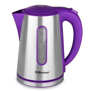 Hervidor eléctrico Bossko BK-208B 2200W, 2 litros, acero, morado