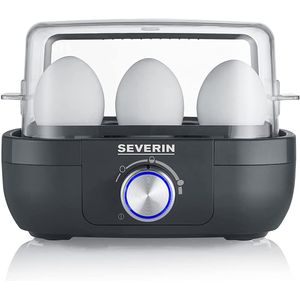 Hervidor de huevos EK 3166 con control de cocción, 6 huevos, 3 niveles, revestimiento antiadherente, negro