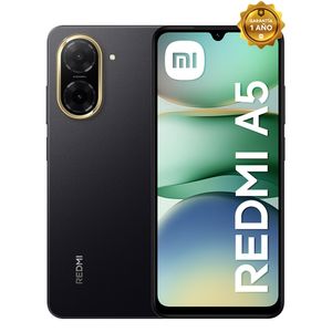 Celular Xiaomi Redmi A5 4G 128GB, 4GB RAM, cámara principal 32MP, frontal 8MP, 6.88'', negro