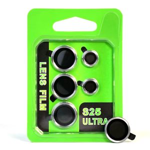 Protector de cámara para Samsung Galaxy S25 Ultra, borde negro, vidrio