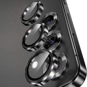 Protector de cámara para Samsung Galaxy S25 Plus, borde negro, vidrio