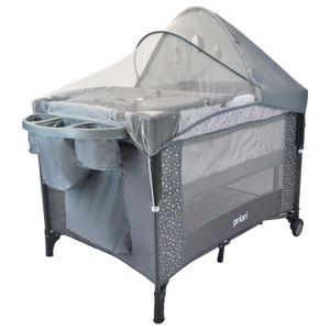 Cuna corral para bebé colecho Priori Ariel Octopus, ruedas con frenos, gris