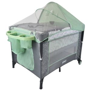 Cuna corral para bebé colecho Priori Ariel Octopus, mallas de ventilación laterales, verde