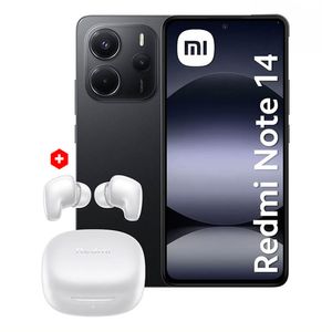 Celular Xiaomi Redmi Note 14 4G 256GB, 8GB RAM, cámara principal 108MP + 8MP + 2MP, frontal 20MP, 6.67'', negro + Audífonos Buds 6 Play